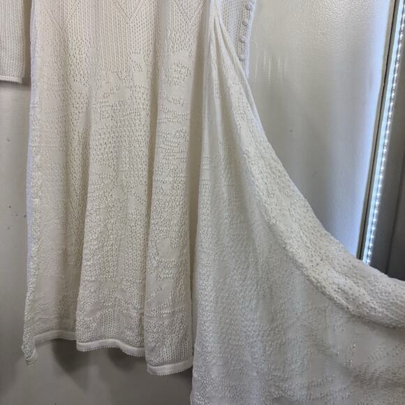 Free People Maxi Dress Angel Wings Long Sleeve Sheer Knit Size M Preppy Stretch - Picture 5 of 16